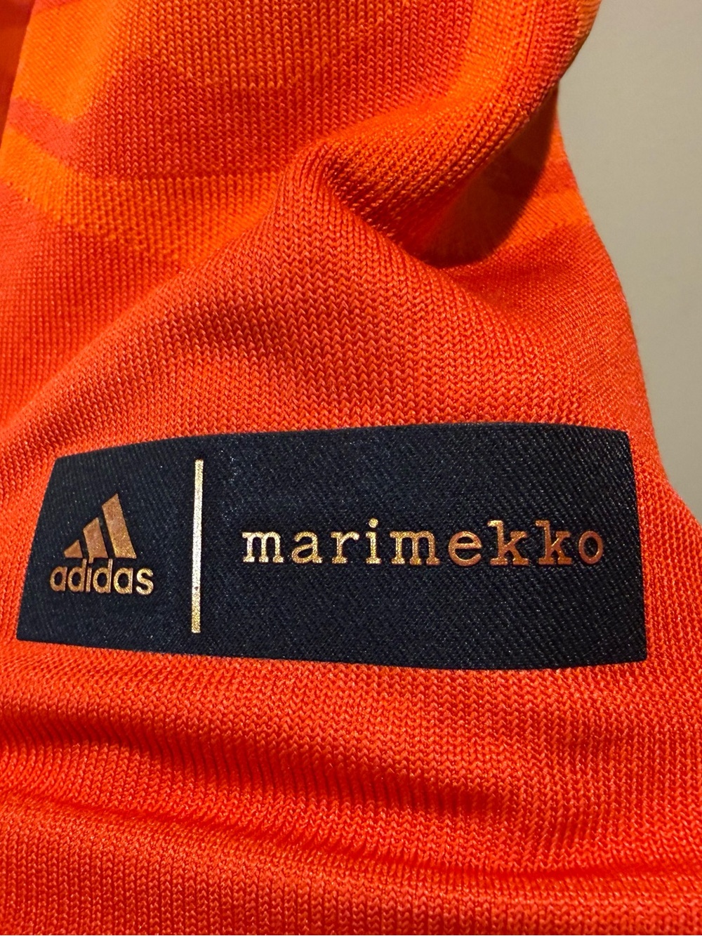 Adidas Leggings X Marimekko Aeroknit 7/8 Seamless Orange Tight Fit High Rise - Picture 4 of 6